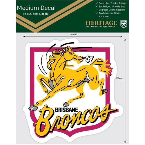 Brisbane Broncos Heritage NRL iTag UV Car Medium Decal Sticker