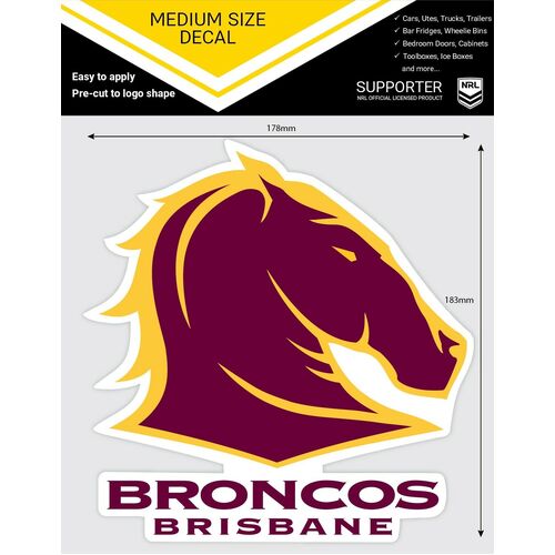 Brisbane Broncos Official NRL iTag UV Car Medium Decal Sticker