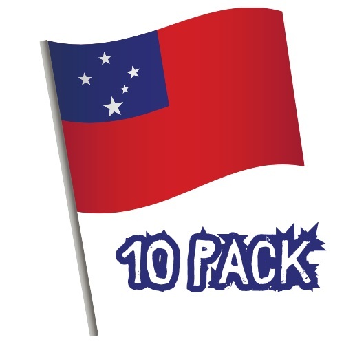 Samoa National Flag Toa Samoa Hand Waver Flag 30cm x 20cm 10pk!