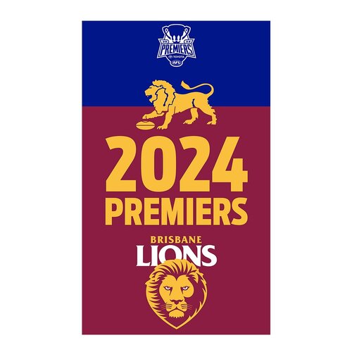 Brisbane Lions AFL Premiers 2024 Supporters Cape Wall Flag 90 x 150cm! 