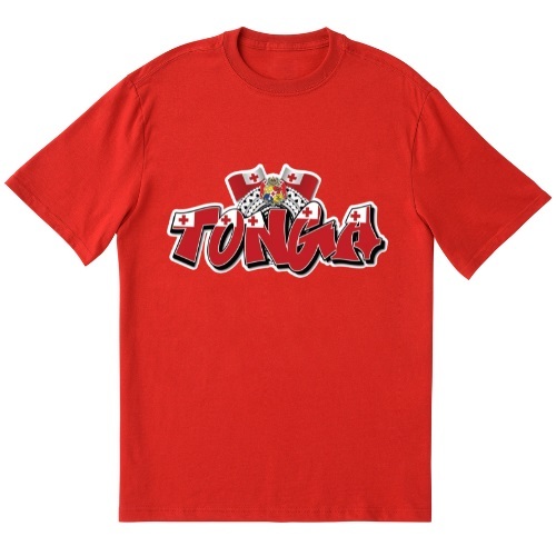 Tonga Rugby League Mate Maá Tonga Wordmark Kids Shirt Kids Sizes 2-6!