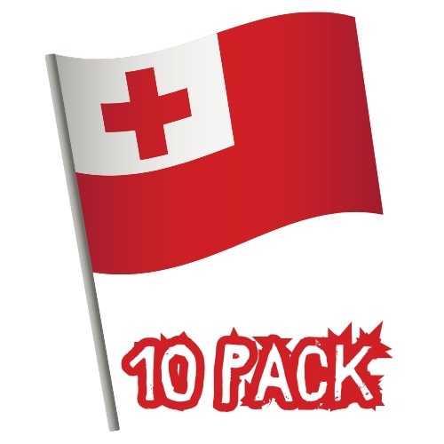 Tonga National Flag Mate Ma'a Tonga Hand Waver Flag 30cm x 20cm 10pk!