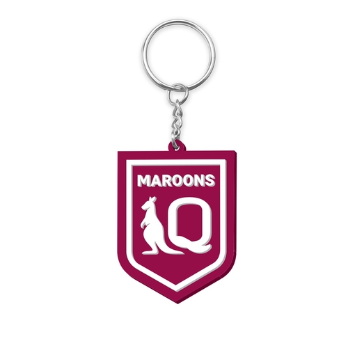 Queensland Maroons QLD State Of Origin Rubber Keyring Keychain