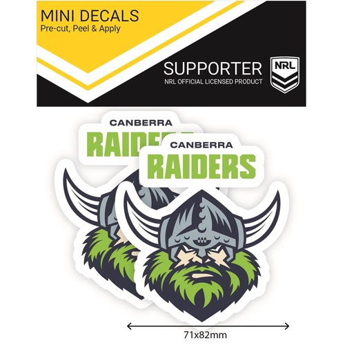 Canberra Raiders Official NRL iTag UV Car Team Logo Mini Decal Sticker (2 Pack)L2