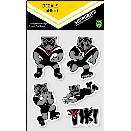New Zealand Warriors NRL UV Mascot Car Decals Sticker 5 per sheet