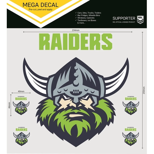 Canberra Raiders NRL iTag UV Car Mega Large Decal Sticker (24 cm) T0