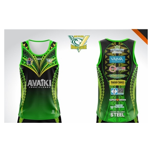 Cook Islands 2025 Rugby League Training Singlet Black Sizes S-5XL! Pre Sale