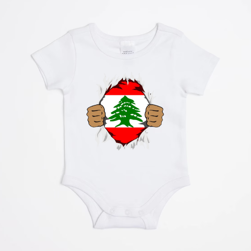 Lebanon Cedars Rugby League Lebanese Superhero Baby Toddler Onesie Bodysuit Sizes 0-2!