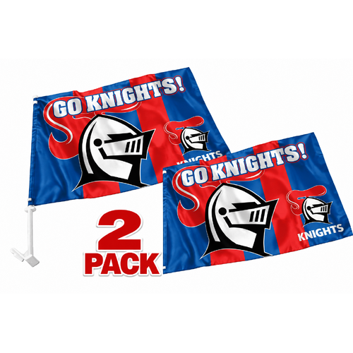 Newcastle Knights NRL Car Flag 30 cm x 49 cm x 2 Flags! 