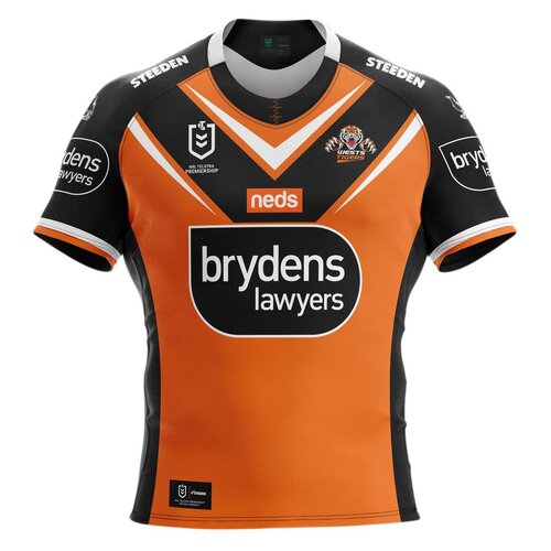 Wests Tigers 2021 Home Jersey Sizes Small Kids & Toddler 4 NRL Steeden 7XL 