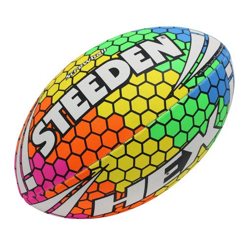 Steeden Screwball Hex NRL Rugby League Football Size 5!