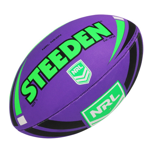 Neon Purple & Lime Steeden Rugby League Football Size 5!