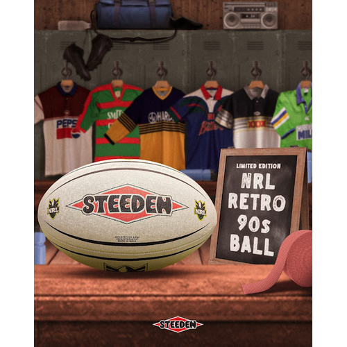 Retro 1990s Official Premiership Replica NRL Steeden Rugby League Football Size 5!