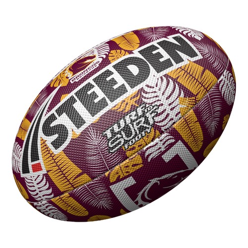 Brisbane Broncos 2024 NRL Steeden Surf and Turf Rugby League Football Size 3!