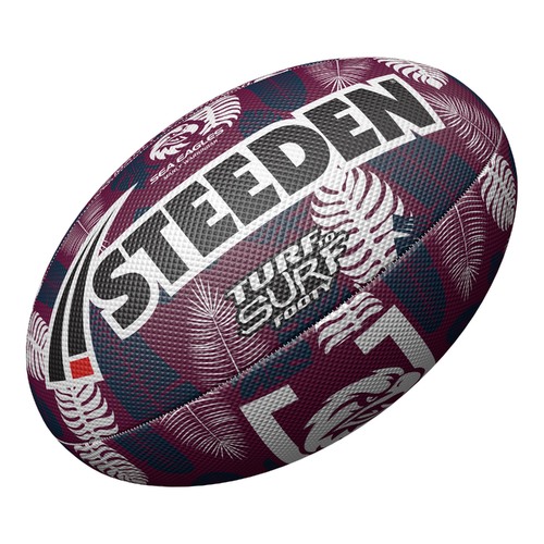 Manly Sea Eagles 2024 NRL Steeden Surf and Turf Rugby League Football Size 3!