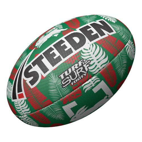 South Sydney Rabbitohs 2024 NRL Steeden Surf and Turf Rugby League Football Size 3!