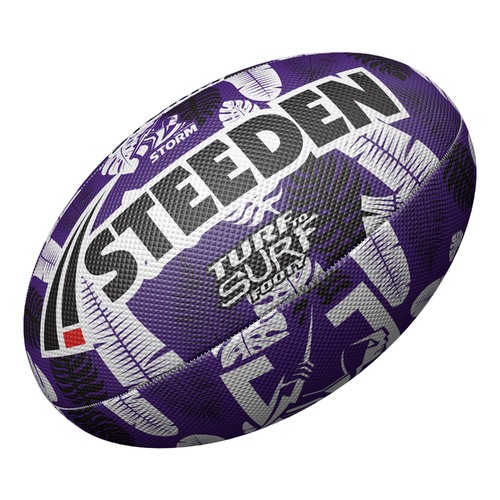 Melbourne Storm 2024 NRL Steeden Surf and Turf Rugby League Football Size 3!