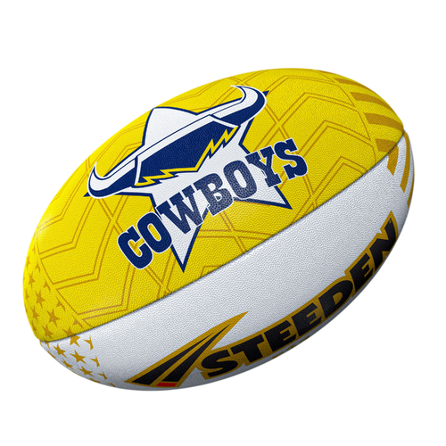 NQ Cowboys 2026 Official Las Vegas Team Ball NRL Steeden Football Size 5!
