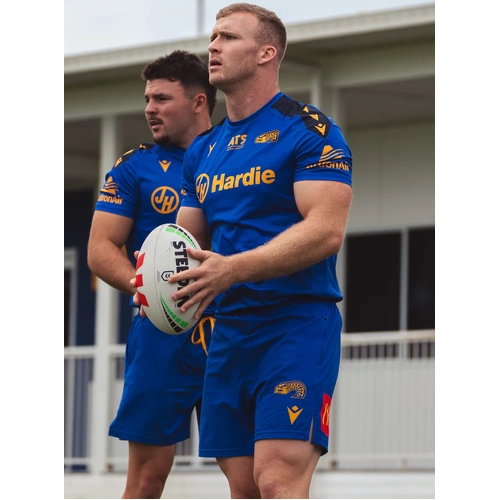 Parramatta Eels NRL 2025 Macron Players Bermuda Training Shorts Sizes S-5XL!