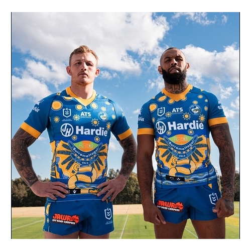 Parramatta Eels NRL 2025 Macron Indigenous Jersey Sizes S-6XL!