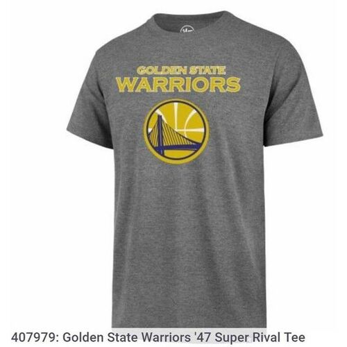 Golden State Warriors NBA Brand 47 Super Rival Tee T Shirt Adult Sizes S-2XL