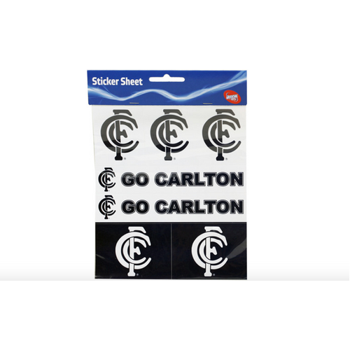 Official AFL Carlton Blues Club Sticker Sheet Pack
