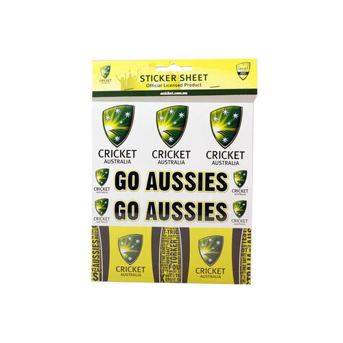 Official Australia Cricket Go Aussies Sticker Sheet Pack