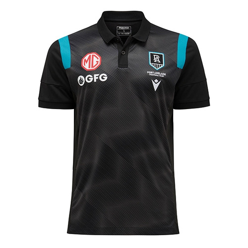 Port Adelaide Power AFL 2022 Macron Media Polo T Shirt Sizes S-3XL!