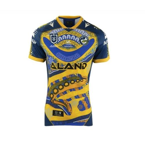 Parramatta Eels NRL 2022 Macron Kids Indigenous Jersey Sizes 8-14!