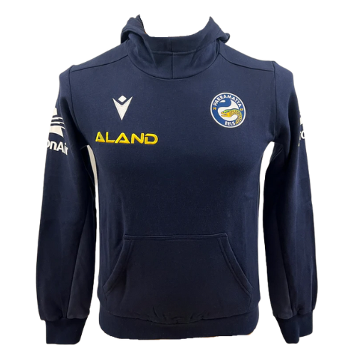 Parramatta Eels NRL 2023 Macron Kids Navy Travel Hoody Hoodie Sizes 8-14!