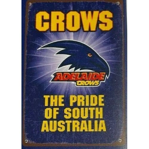 Official AFL Adelaide Crows Tin Replica Static Cling Sign Wall Decal Sticker