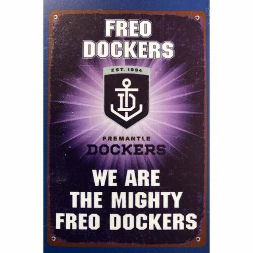 Official AFL Fremantle Dockers Tin Replica Static Cling Sign Wall Decal Sticker