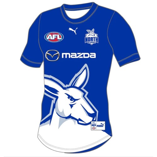 M L 3XL AFL North Melbourne Kangaroos Mens Premium Tech T-shirt Tee 2016-2017 