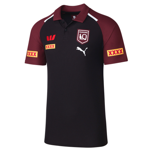 Queensland Maroons 2024 QRL Puma Team Polo Black Sizes S-4XL!