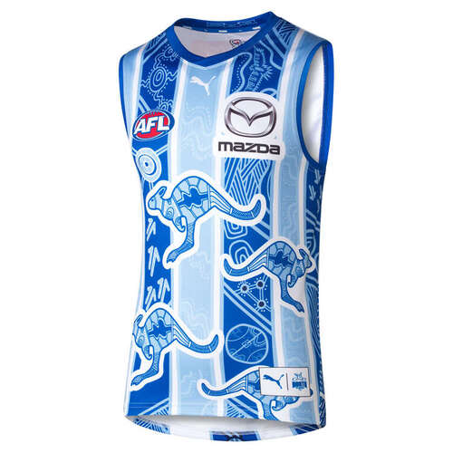 North Melbourne Kangaroos AFL Puma 2024 Indigenous Guernsey Sizes S-3XL!