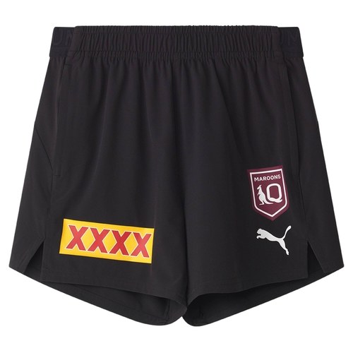Queensland Maroons 2025 QRL Puma Black Training Shorts Sizes S-6XL!