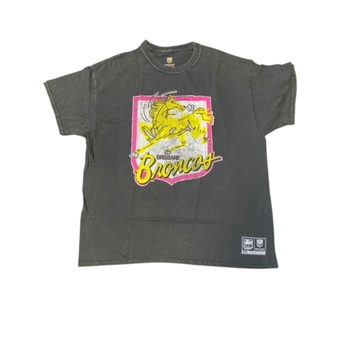 Brisbane Broncos NRL Outerstuff Heritage Crest Black Shirt Size S-3XL!