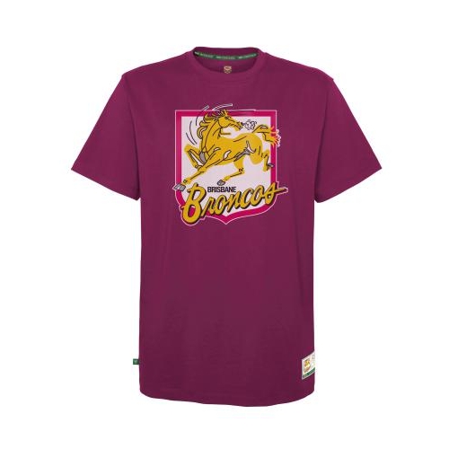 Brisbane Broncos NRL Heritage Crest Maroon Shirt Size S-3XL! OS