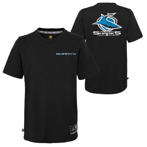 Cronulla Sharks NRL 2022 Outerstuff Wordmark Logo T Shirt Size S-2XL!