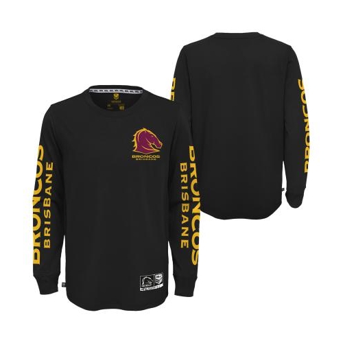 Brisbane Broncos NRL Sleeve Wordmark Long Sleeve Shirt Size S-3XL!