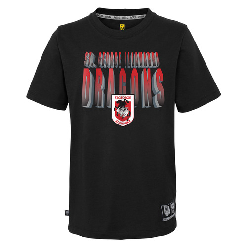 St George Ill Dragons NRL 2023 Outerstuff Logo Wordmark Shirt Size S-2XL!
