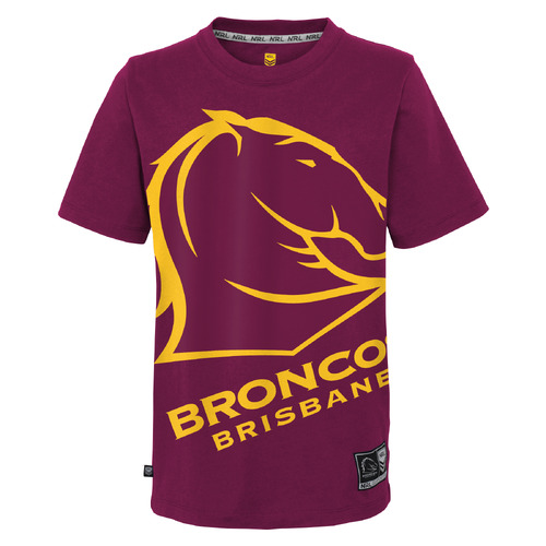 Brisbane Broncos NRL 2023 Outerstuff Logo Shirt Size S-2XL!
