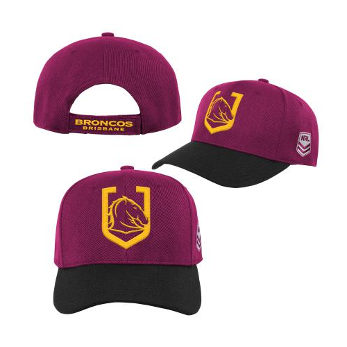 Brisbane Broncos NRL Crest Logo Velcrow Cap Hat!