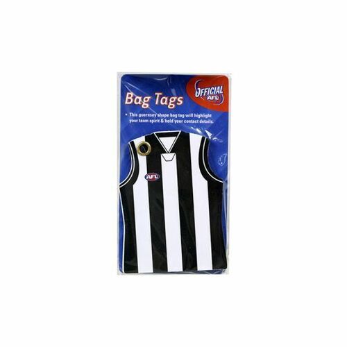 Official AFL Collingwood Magpies Guernsey Kids School Travel Luggage Bag Tag