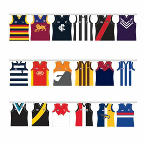 Official AFL All Teams 5m Hanging Flags Bunting Party Decoration Banner