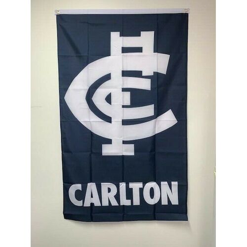 Official AFL Carlton Blues Supporters Wall Cape Banner Flag Style 1 90 x 150 cm