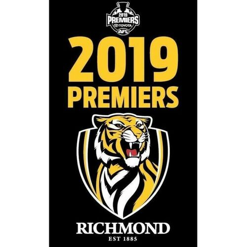 Richmond Tigers 2019 AFL Premiers Supporters Cape Wall Flag 90 by 150cm 