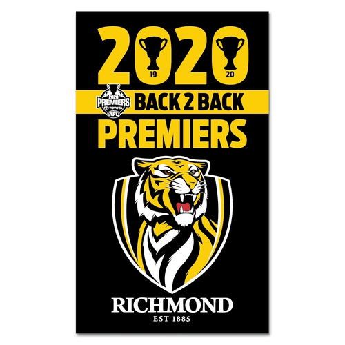Richmond Tigers 2020 AFL Premiers Supporters Wall Flag 90 by 150cm!