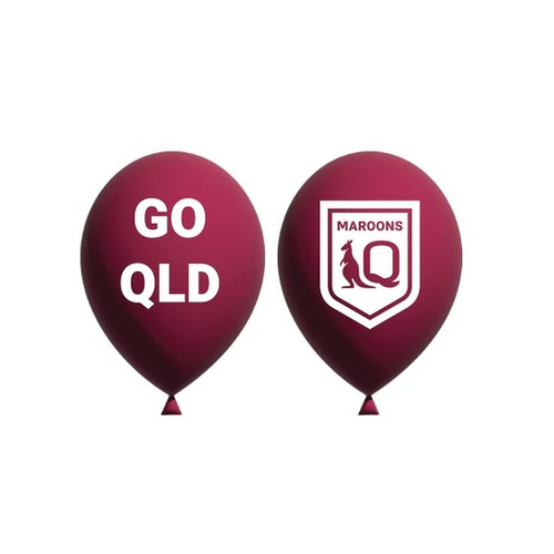 Official Queensland QLD Maroons State of Origin Party Helium Balloons (10 Pack)