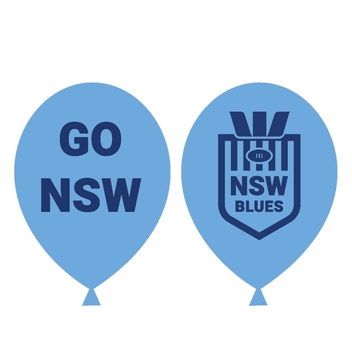 Official NSW Blues State of Origin Party Latex Helium Balloons (10 Pack)
